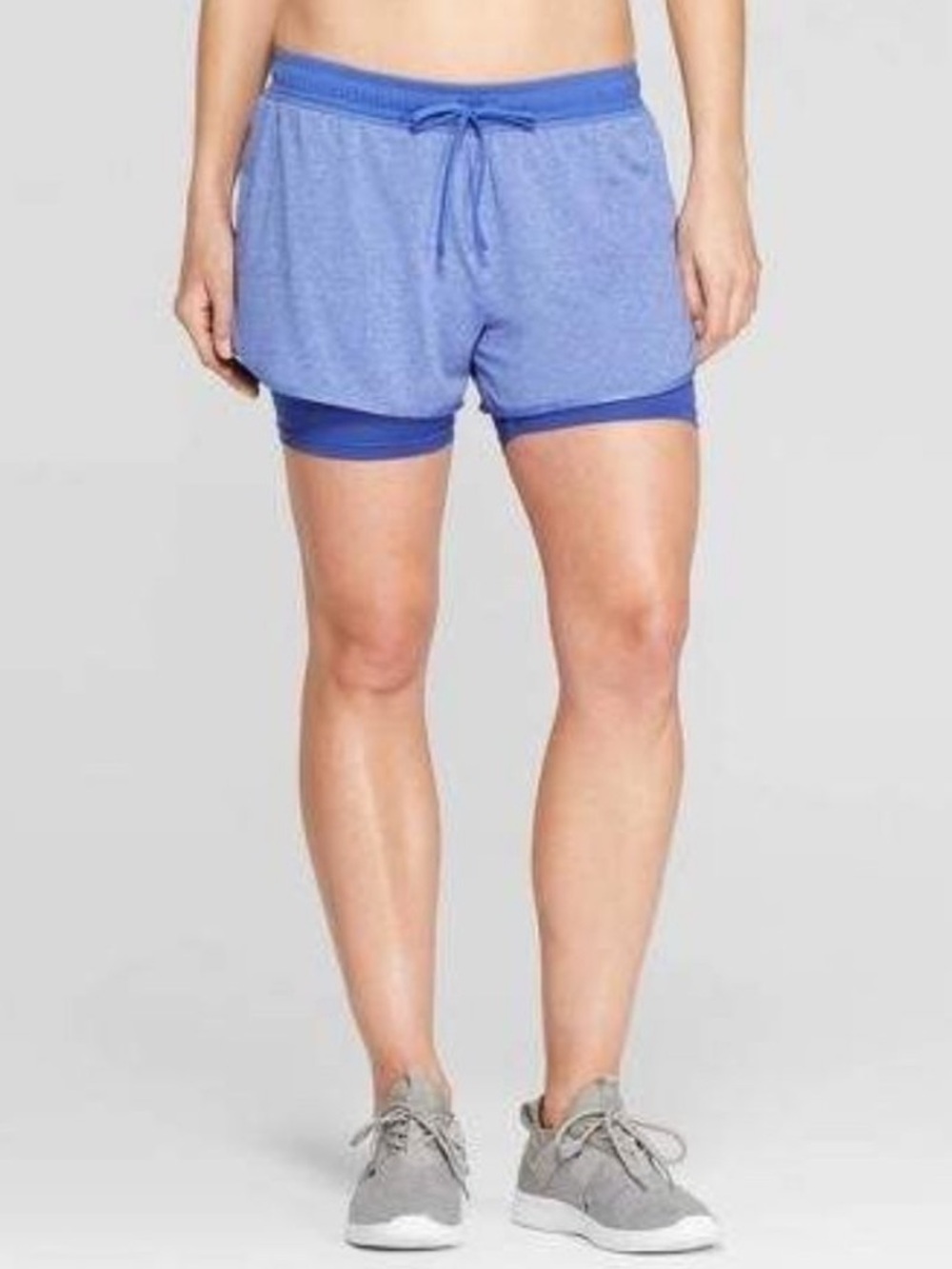 Champion C9 Duo Dry Layered Knit Shorts Heathered Blue Size XL